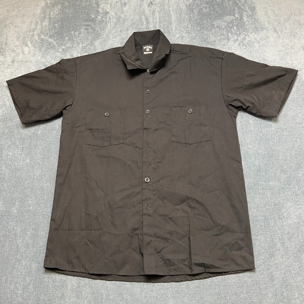 Jack Daniels Old No 7 Brand Shirt Men Medium Black Short Sleeve Pocket Button Up
